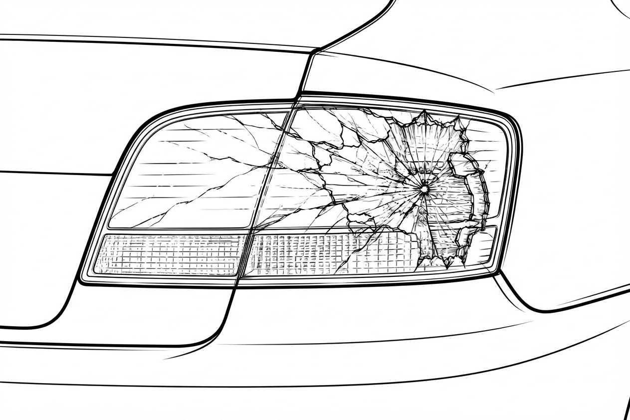 Cracked tail light